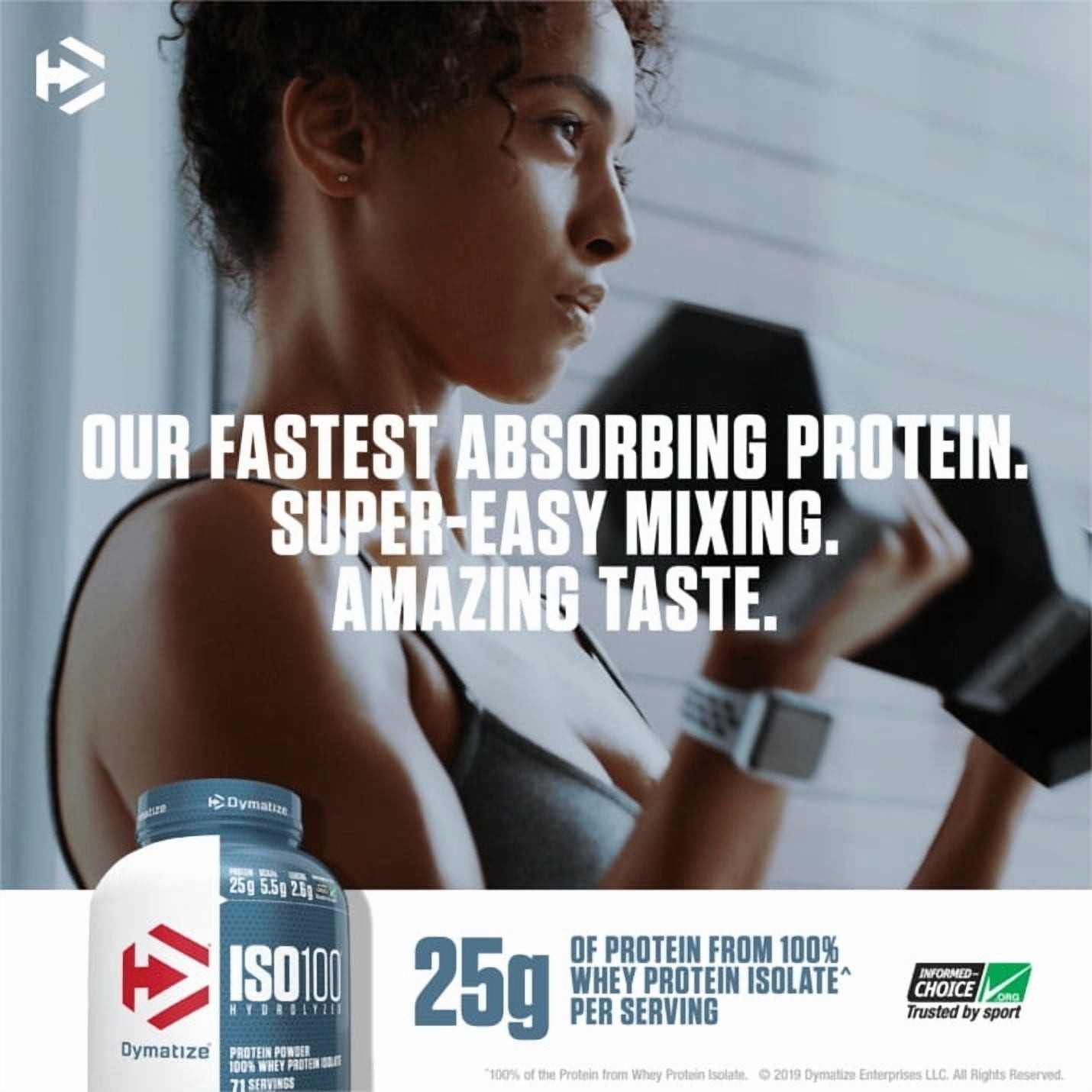 Dymatize ISO100 Hydrolyzed Whey Isolate Protein Powder, Gourmet Vanilla, 20 Serv