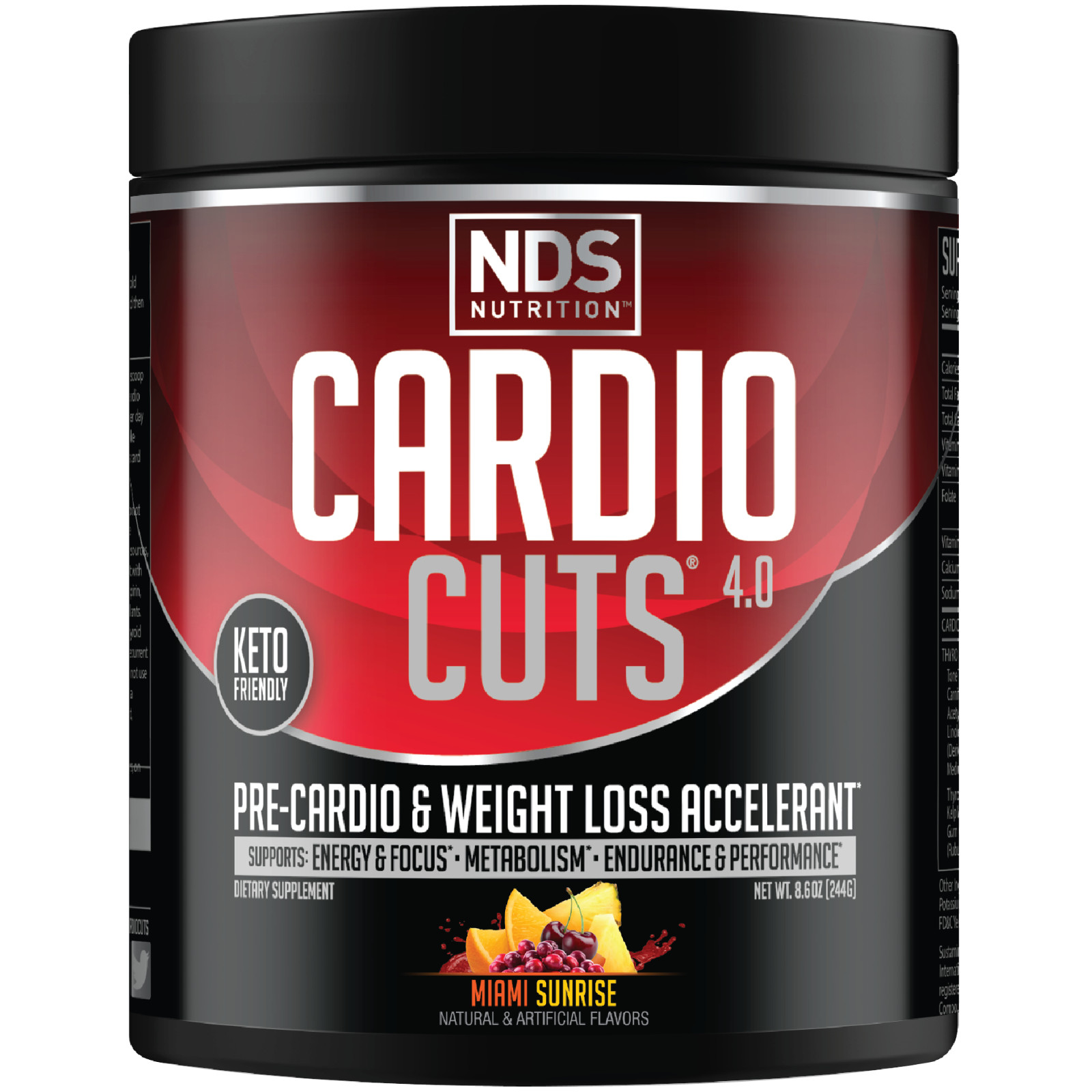 CARDIO CUTS 4.0 – Pre-Cardio / Weight Loss Drink Mix – Miami Sunrise (40 Serve)