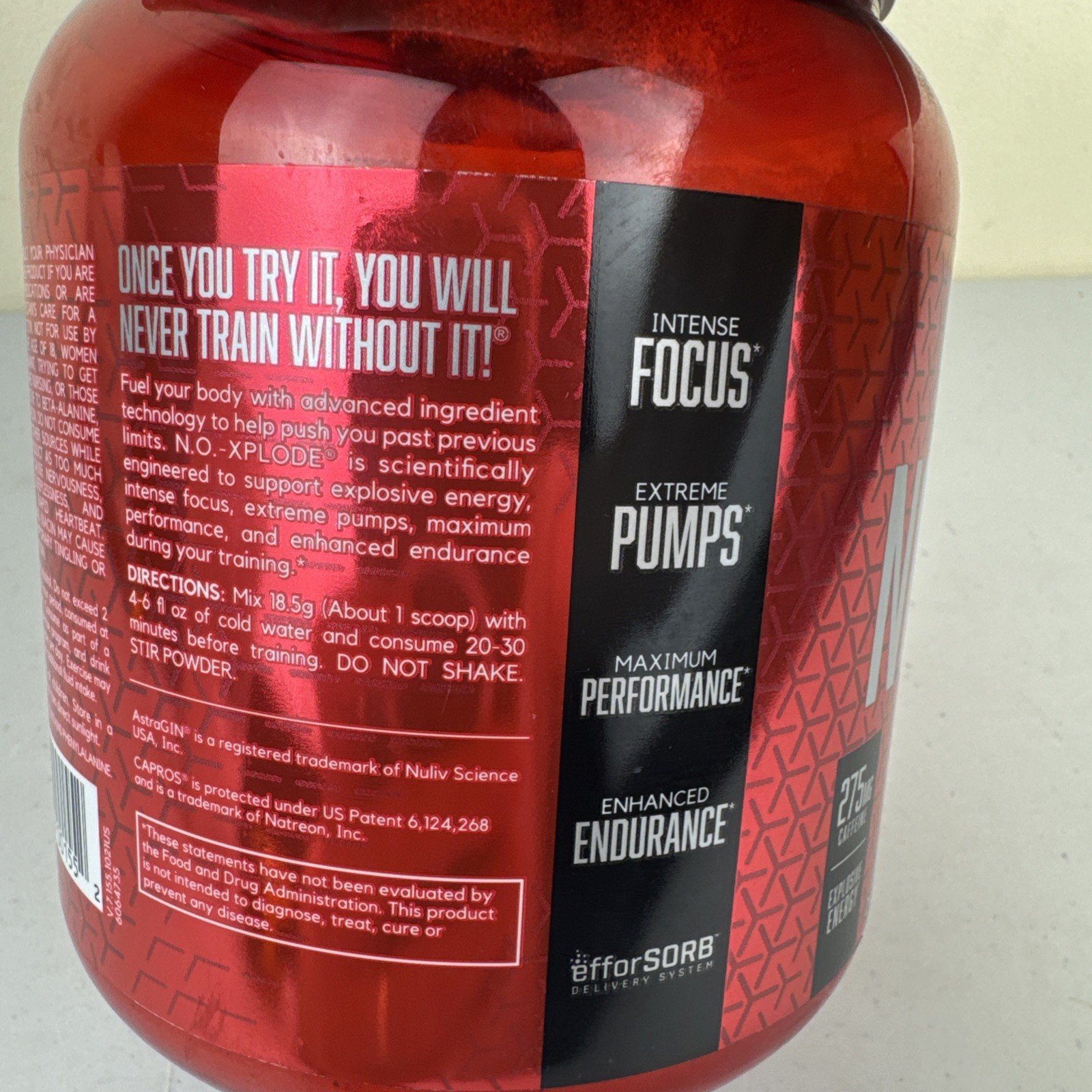 BSN N.O.-XPLODE Pre Workout Powder Energy Supplement Blue-Raz Brand New Exp 1/27