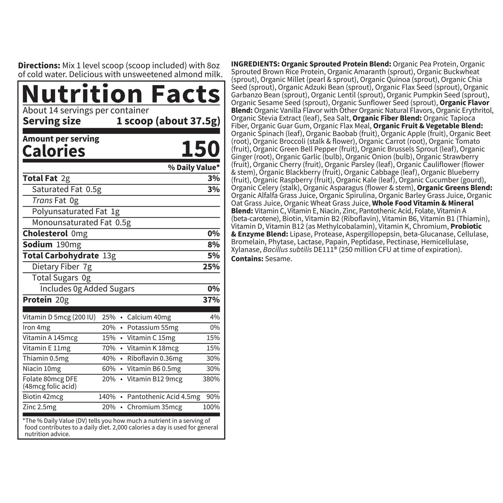 Garden of Life Meal Replacement Shakes, Raw 17.1 Ounce (Pack 1), No Color
