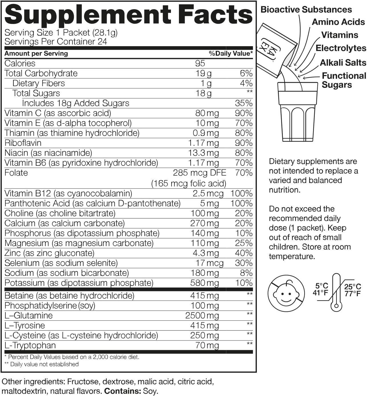 KA EX Cortisol Stress Reducer+ Powder 24-Pack Post-Workout Recovery Electrolyte