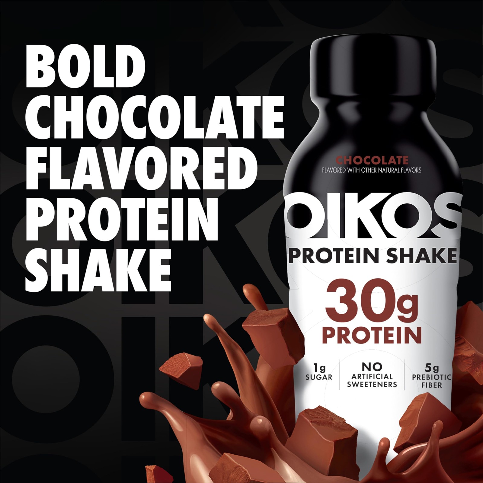 Oikos Protein Shake, Chocolate, 30g High 12 Fl Oz (Pack of 12)