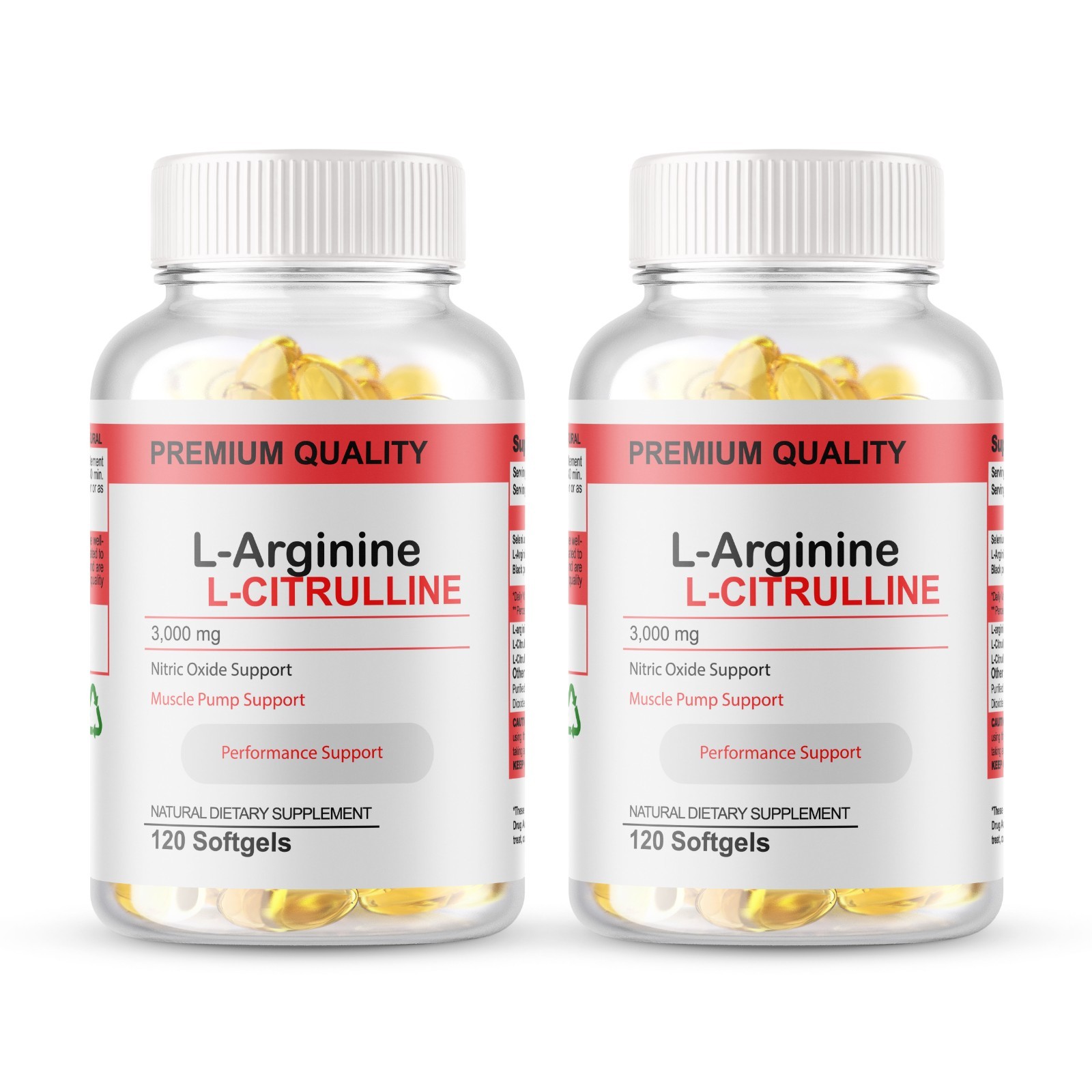 L-Arginine L-Citrulline Complex 3000mg, 240 Softgels – Non-GMO 120 Servings