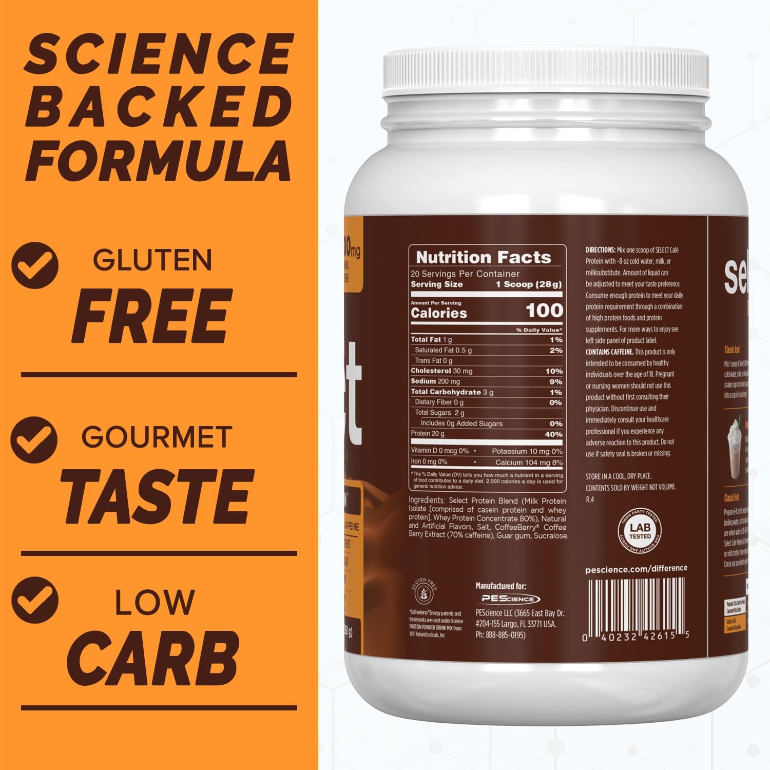 PEScience Select Cafe Protein Coffee Flavored Powder, 1.24 Pound (Pack of 1)