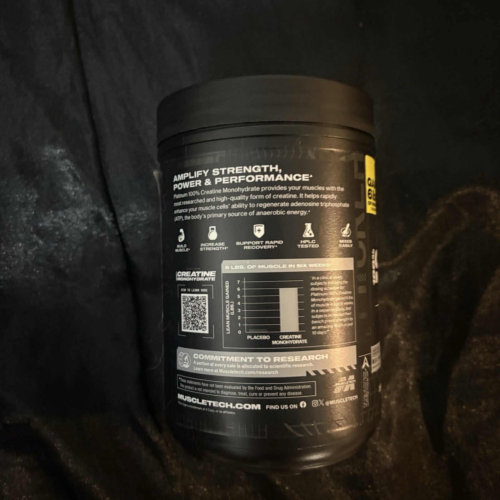 Creatine Monohydrate Powder Platinum Pure Micronized Muscle Recovery + Builder