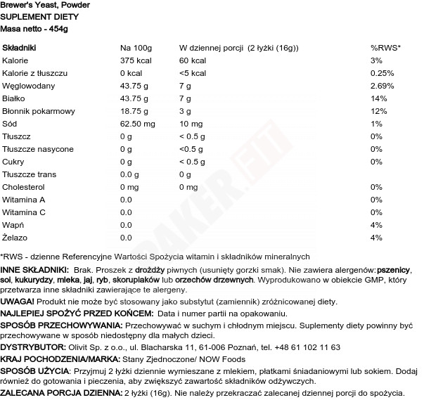 Now Foods – Brewer’s Yeast 454g