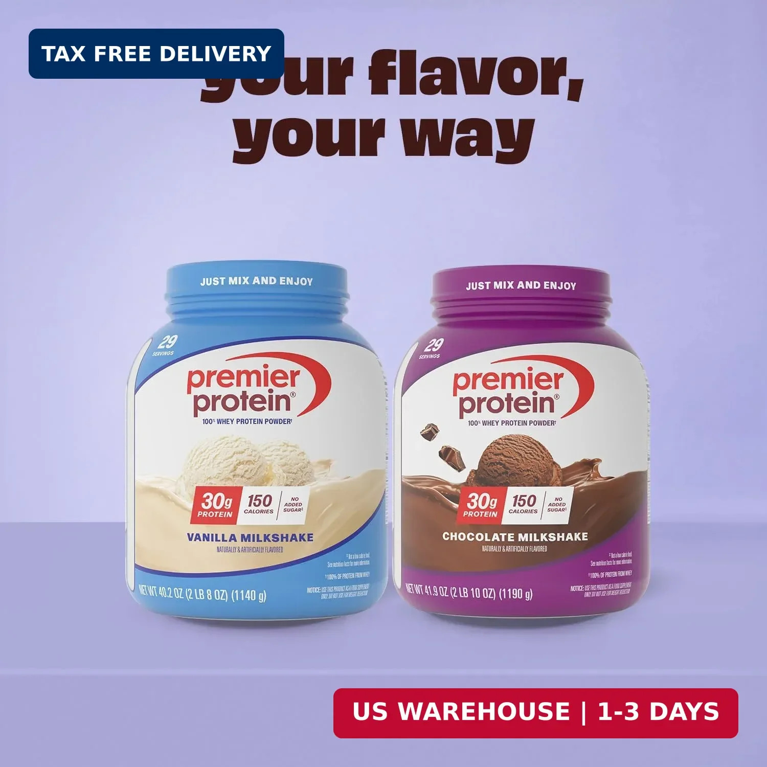 Premier Protein 30g High Protein Powder, 100% Whey, Chocolate, 17 Servings | No
