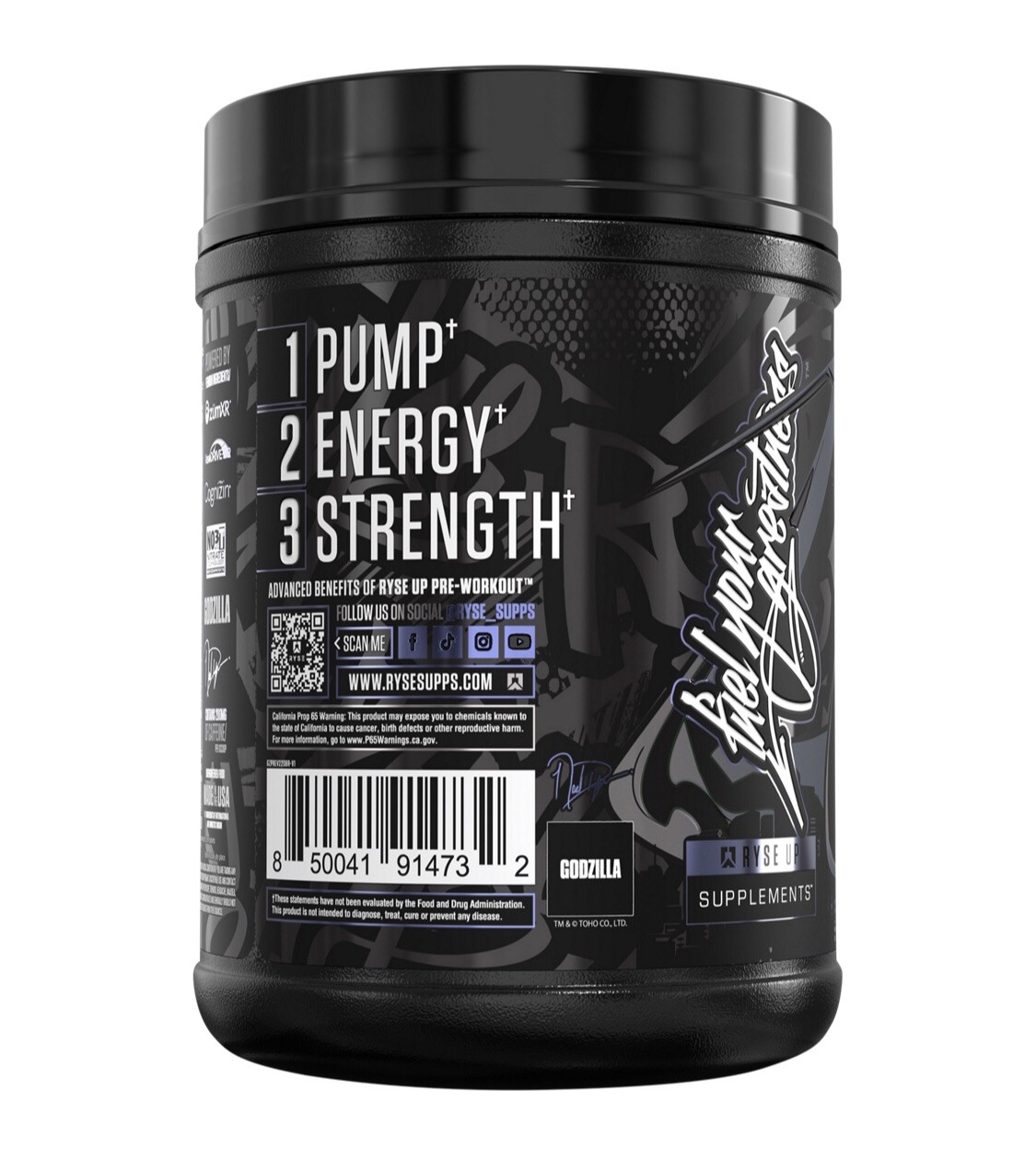 RYSE Godzilla Pre-Workout, Blue Raspberry 772g (40 serving) Citrulline Nitrate