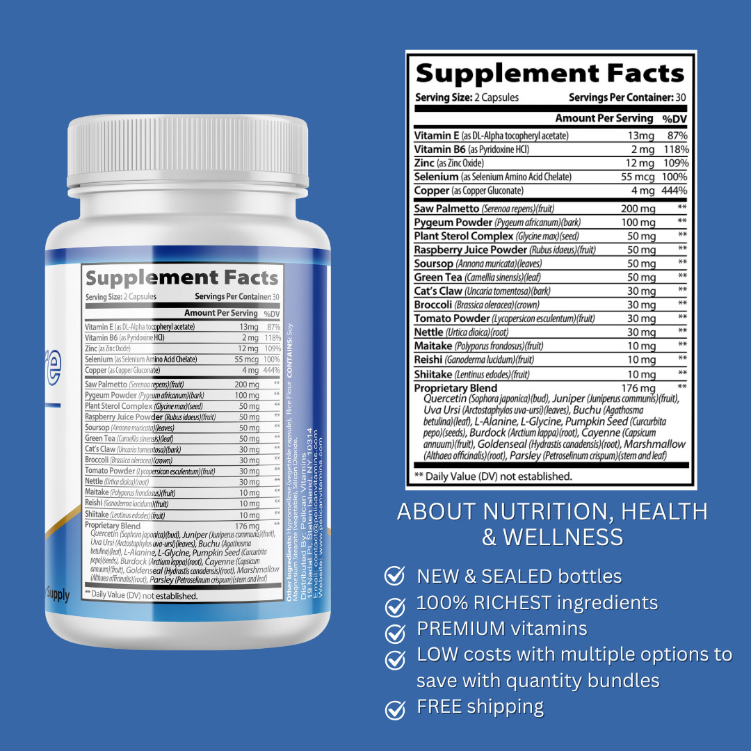 ProstaKare- Prostate & Urinary Support- 2 Bottles- 120 Capsules