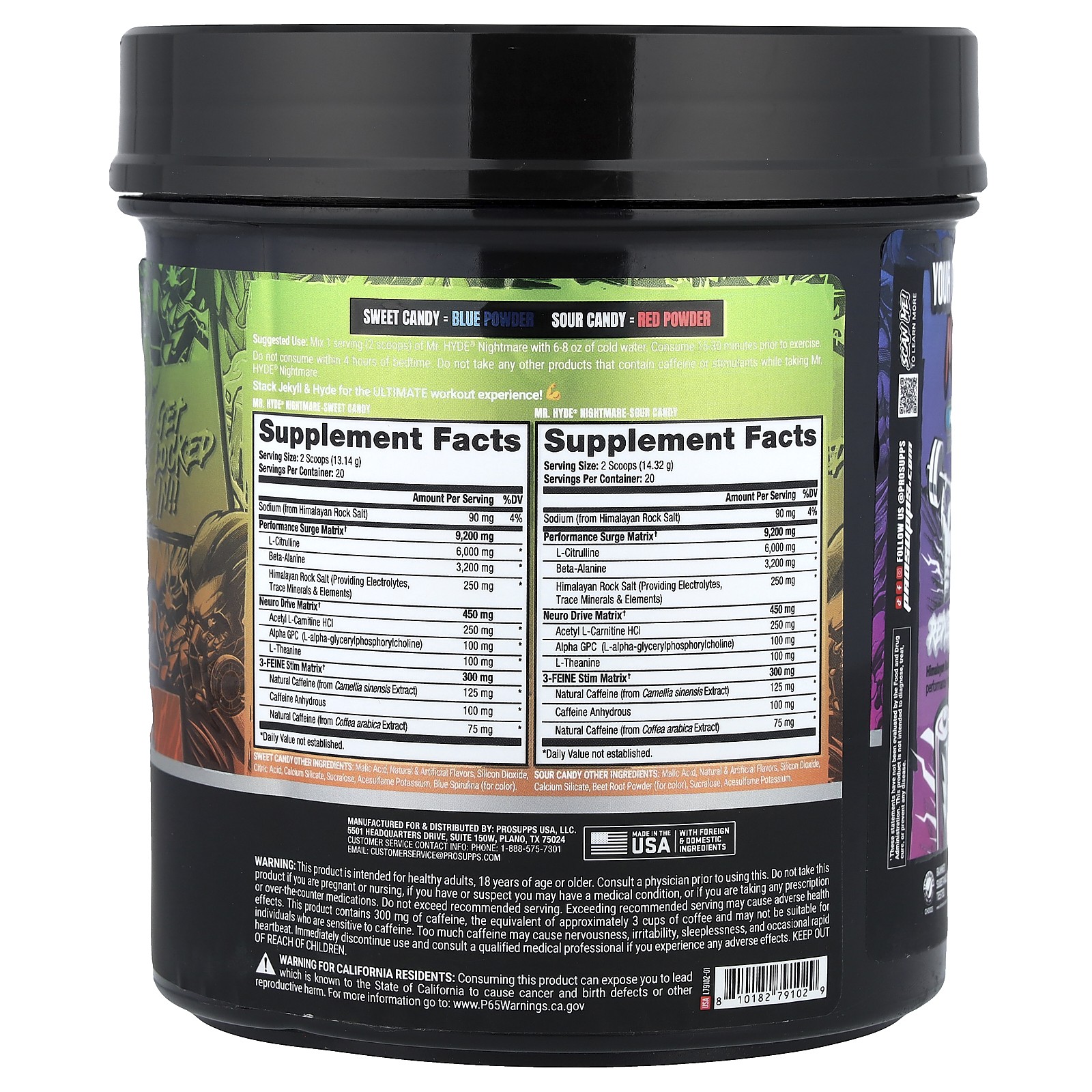 Mr. Hyde Nightmare, Intense Energy Pre-Workout, Sweet & Sour Candy, 1 lb 3.4 oz