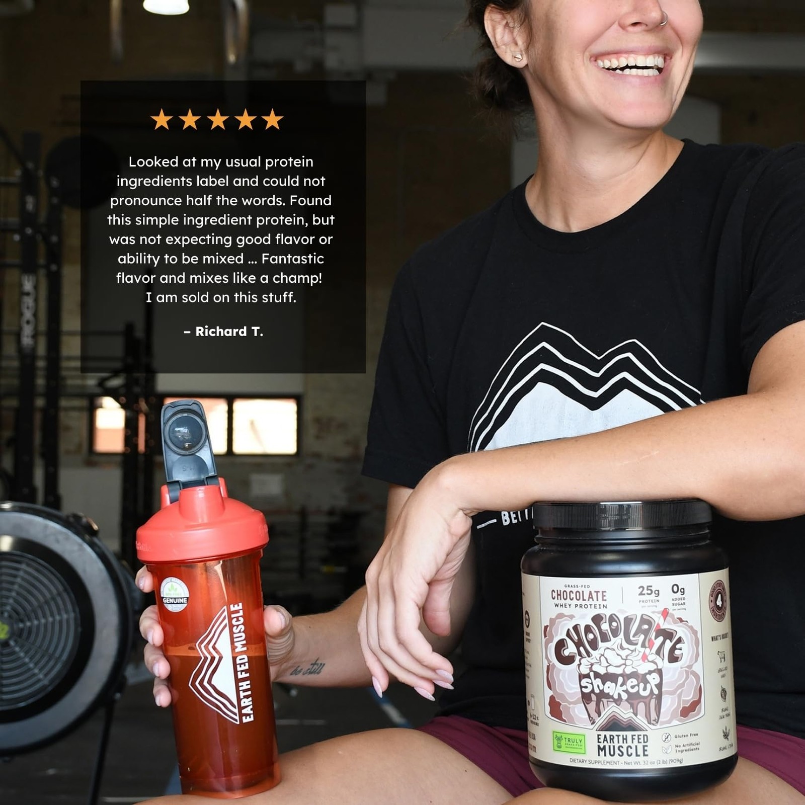 Earth Fed Muscle Chocolate Shakeup Truly Grass Whey 2 Pound (Pack of 1)