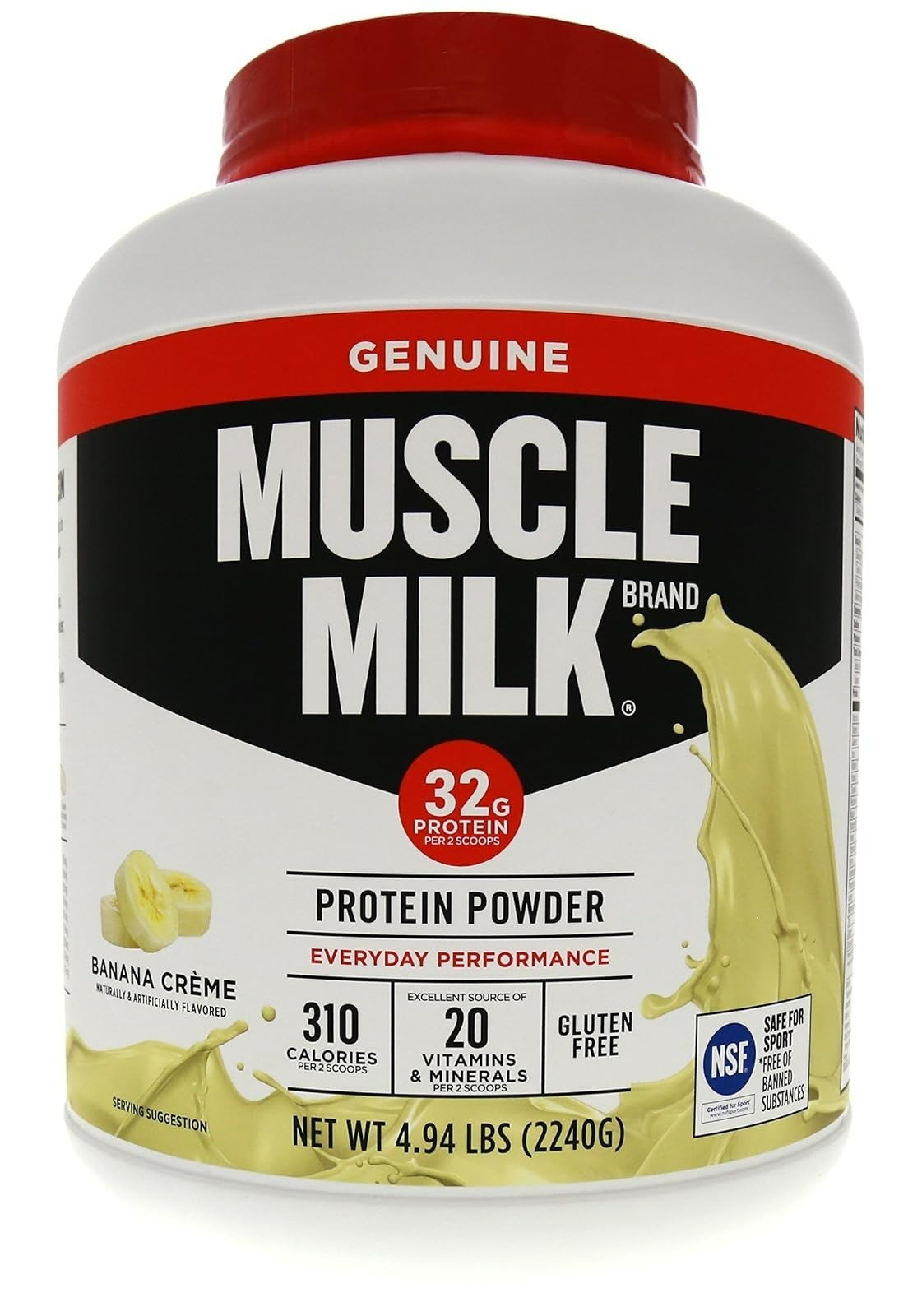 Muscle Milk Protein Powder Vanilla 1.93lb 32g Protein NSF Certified