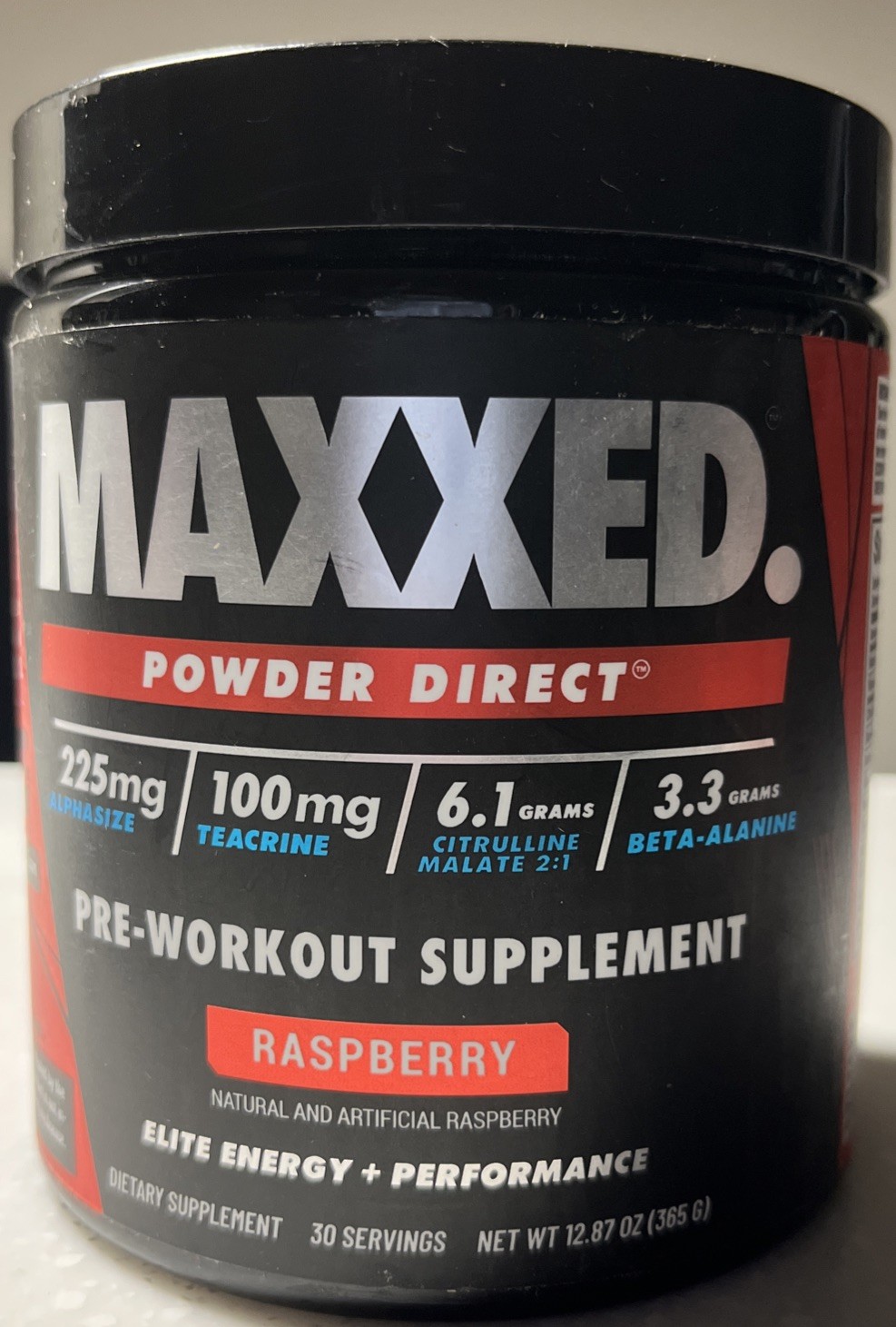 Maxed Powder Direct Pre Workout Supplement Raspberry 10/25
