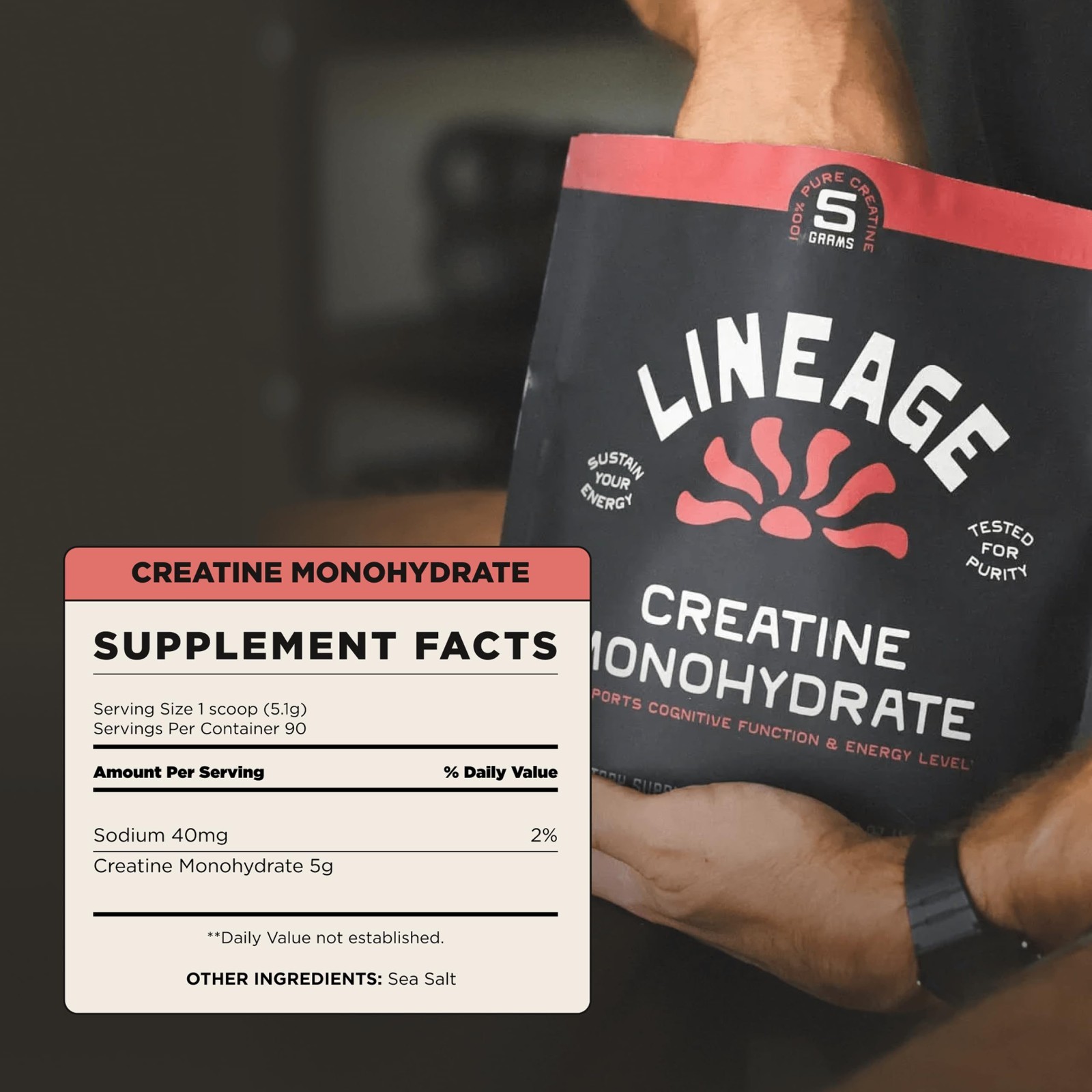 Micronized Creatine Monohydrate Powder with Sea Salt – 90 Servings for Training