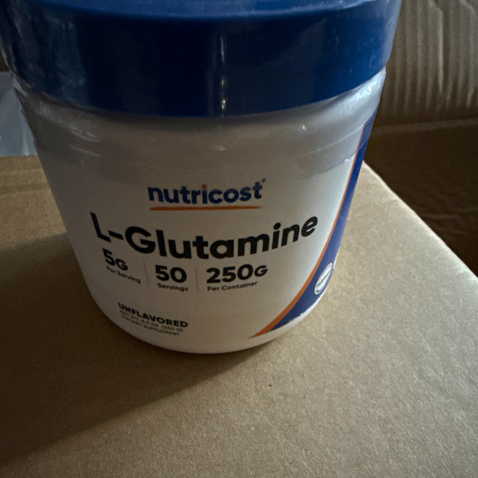 Nutricost L-Glutamine Powder Unflavored 250g 50 Servings 5g Dosage