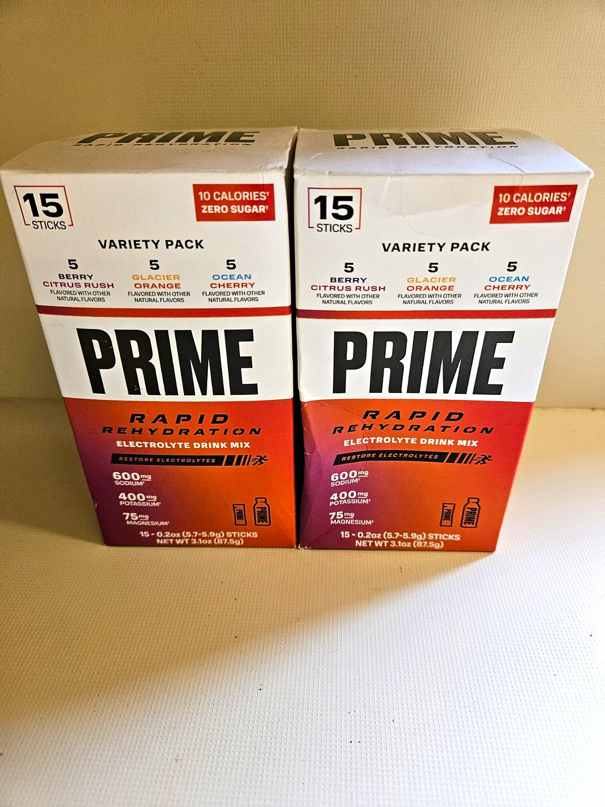 NEW Prime Rapid Rehydration Variety Pack 15ct Powder Lot of 2, Exp 7/27