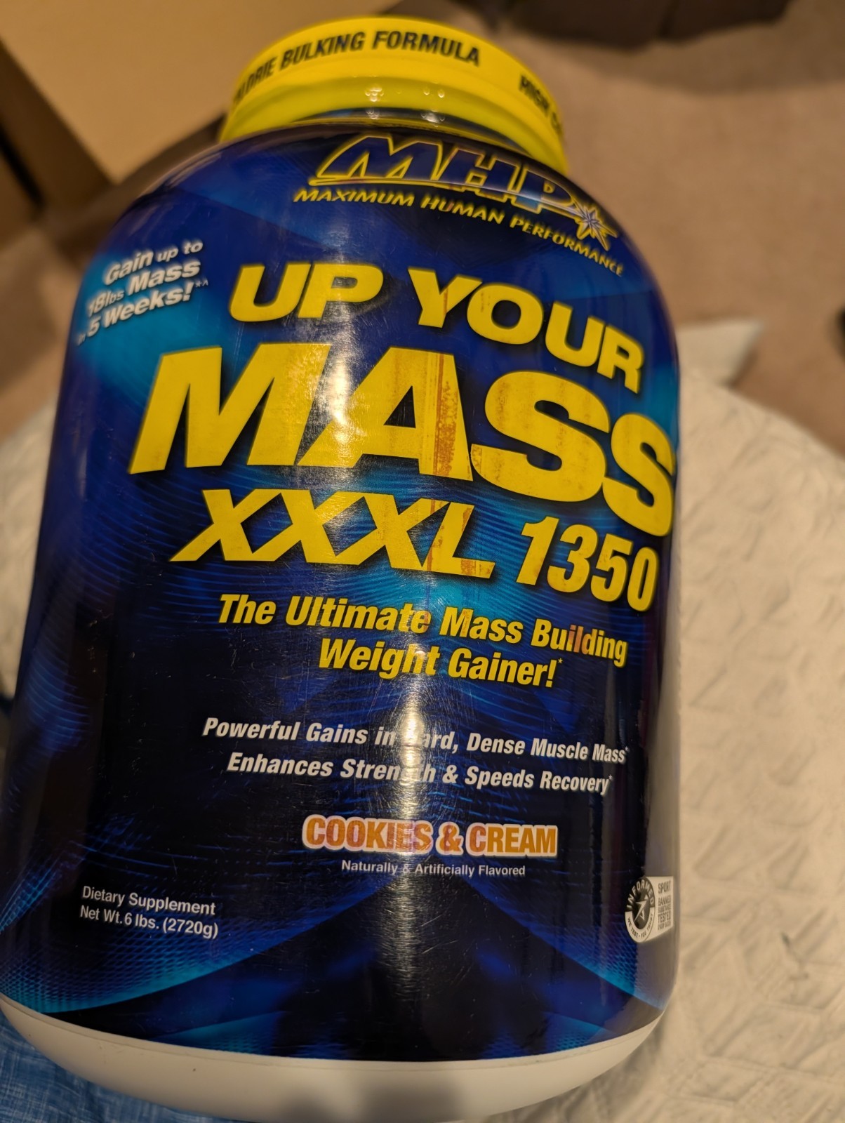 Up Your Mass® XXXL 1350, Cookies&Creme, 6 lbs (2,728 g). 09/28