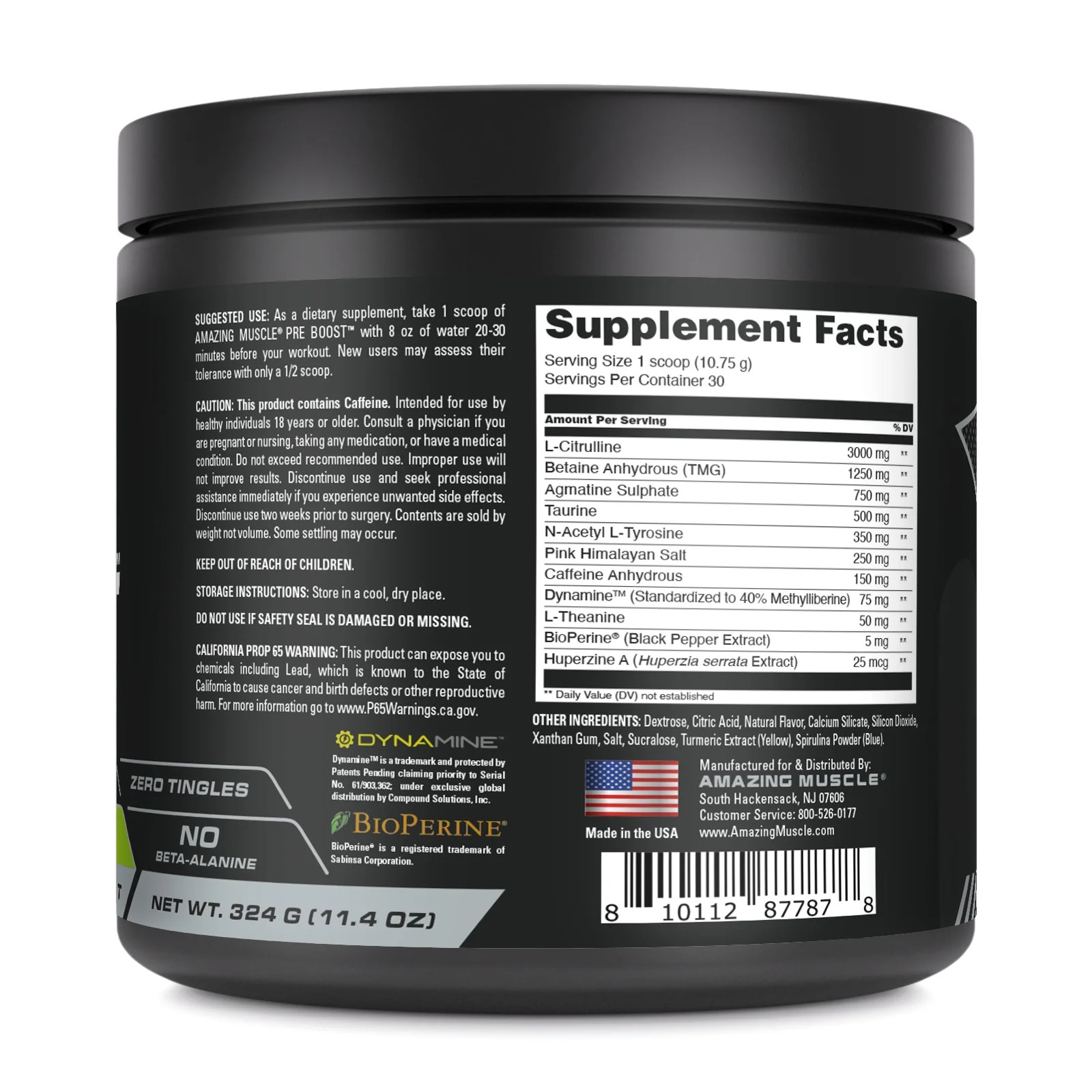 Pre Boost 324 Grams Powder Natural Lemon Lime Flavor Supplement | 30 Servings |