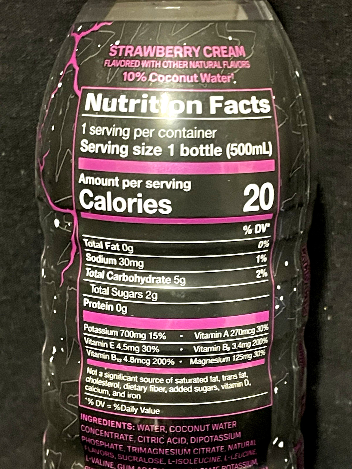 Prime KSI The Nightmare Limited Strawberry Cream Hydration Drink 2 Bottles 16.9
