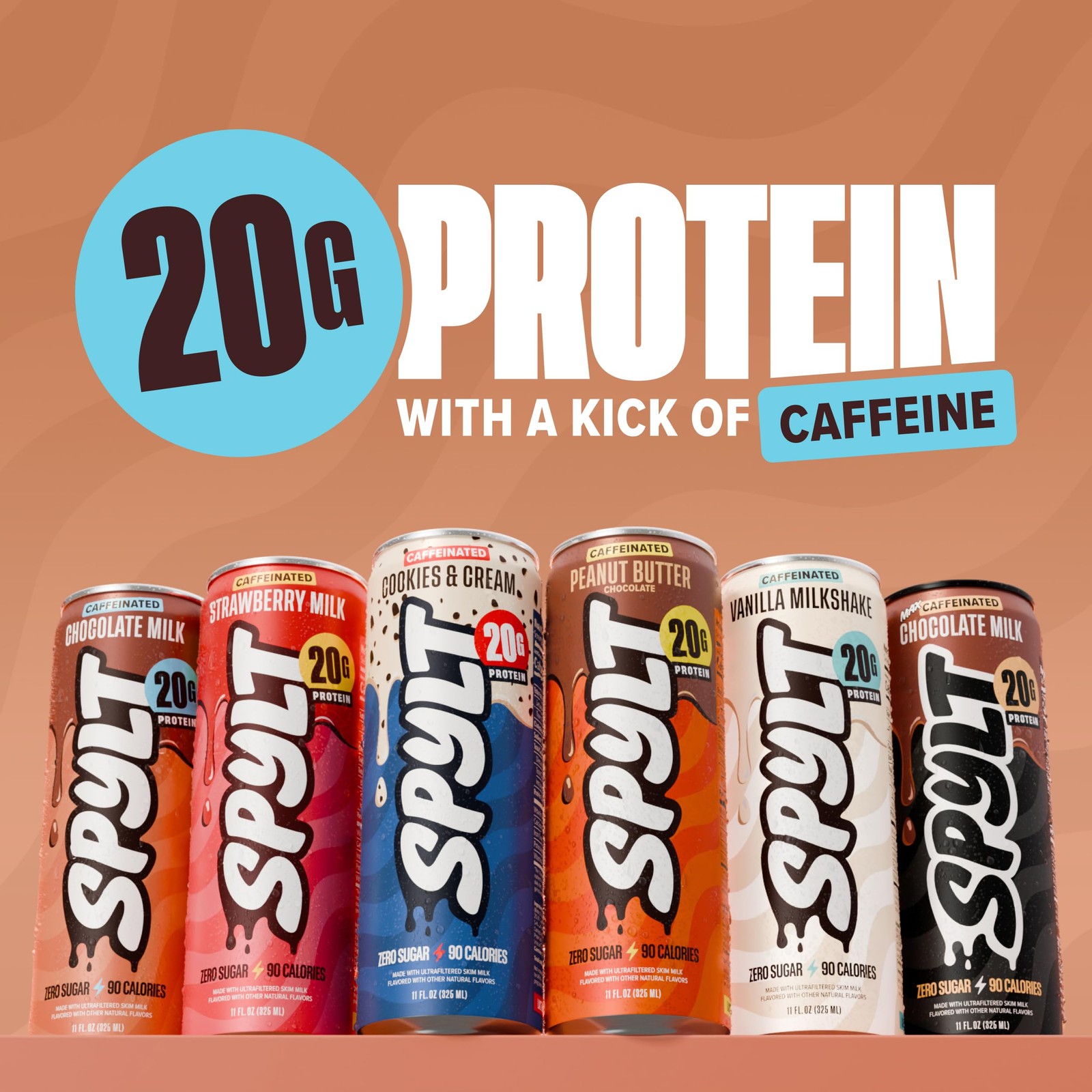 Spylt High Protein Milk – 6 Flavor Variety Pack with 132 Fl Oz (Pack of 1)