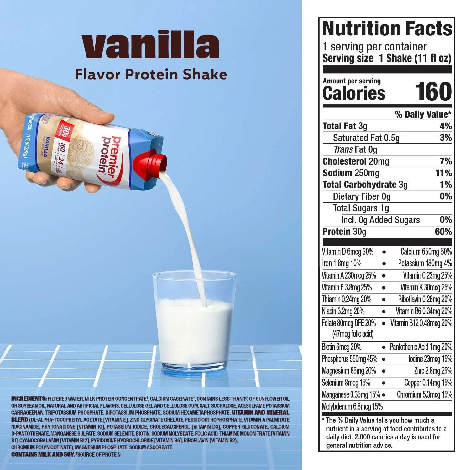 Premier Protein 30g High Protein Shake, Vanilla, 11 fl. oz., 15 pk.