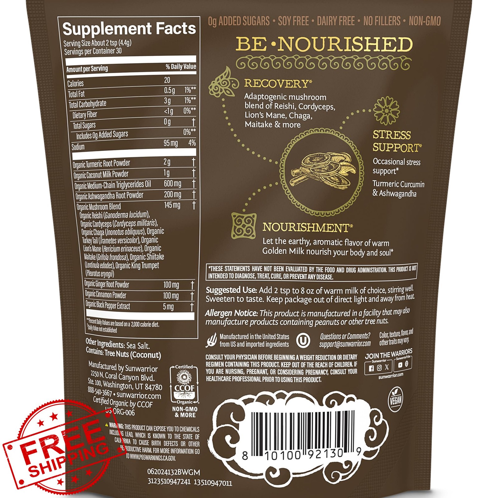 Sunwarrior Golden Milk Powder 90g