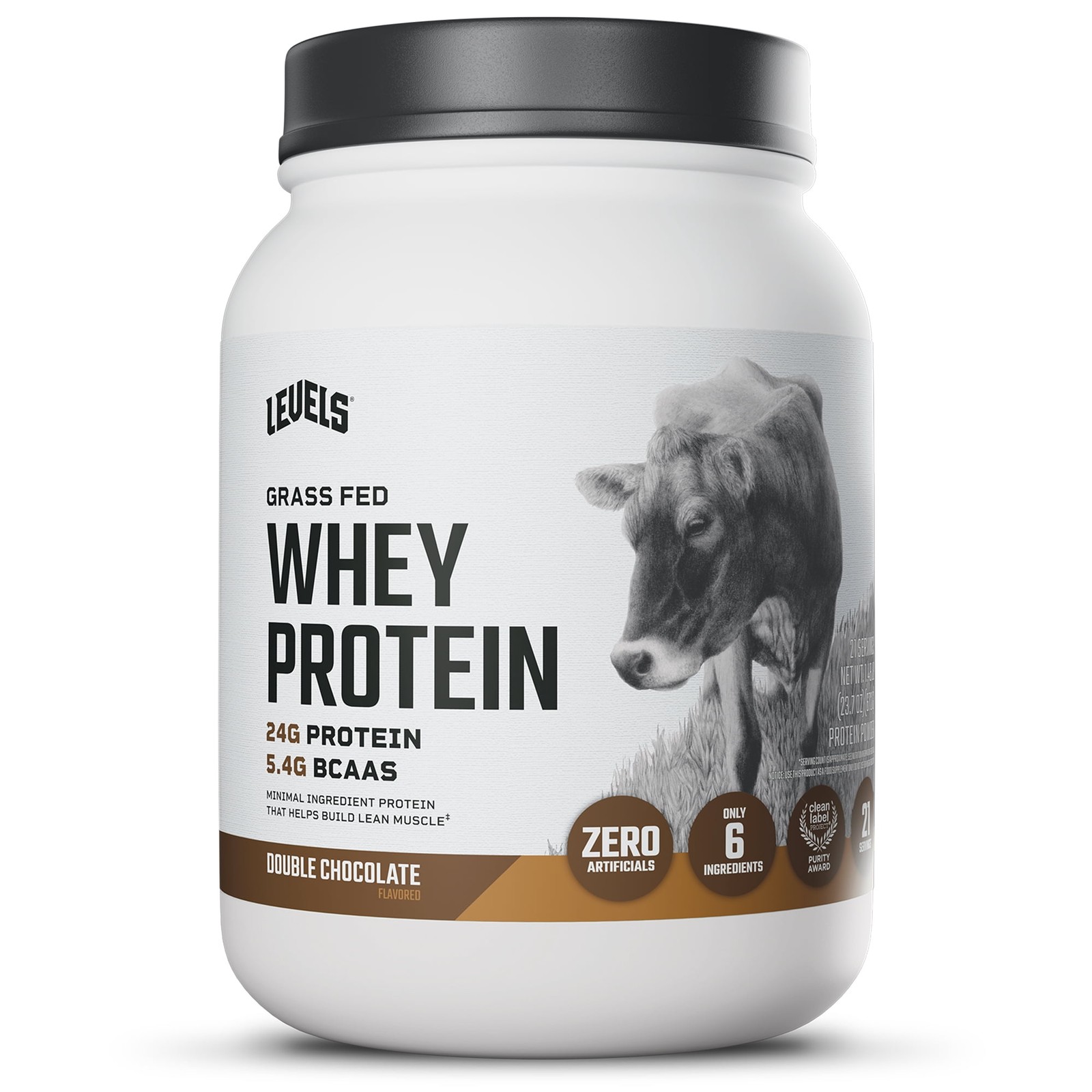 Levels Grass Fed Whey Protein Powder, No Artificials, 24g of Protein, 1.48 lb
