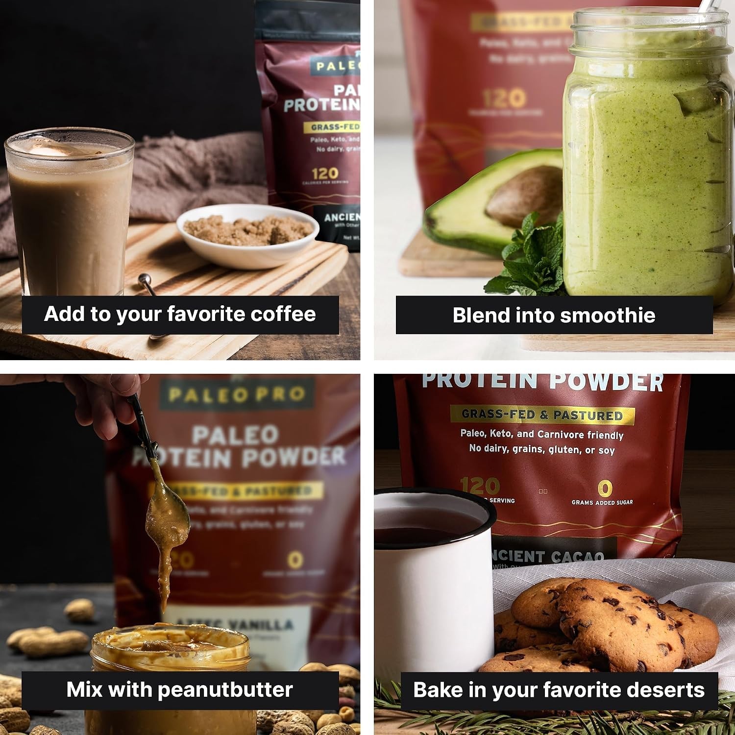 Keto & Paleo Protein with Ancient Cacao – Sugar-Free, Gluten-Free, 16oz