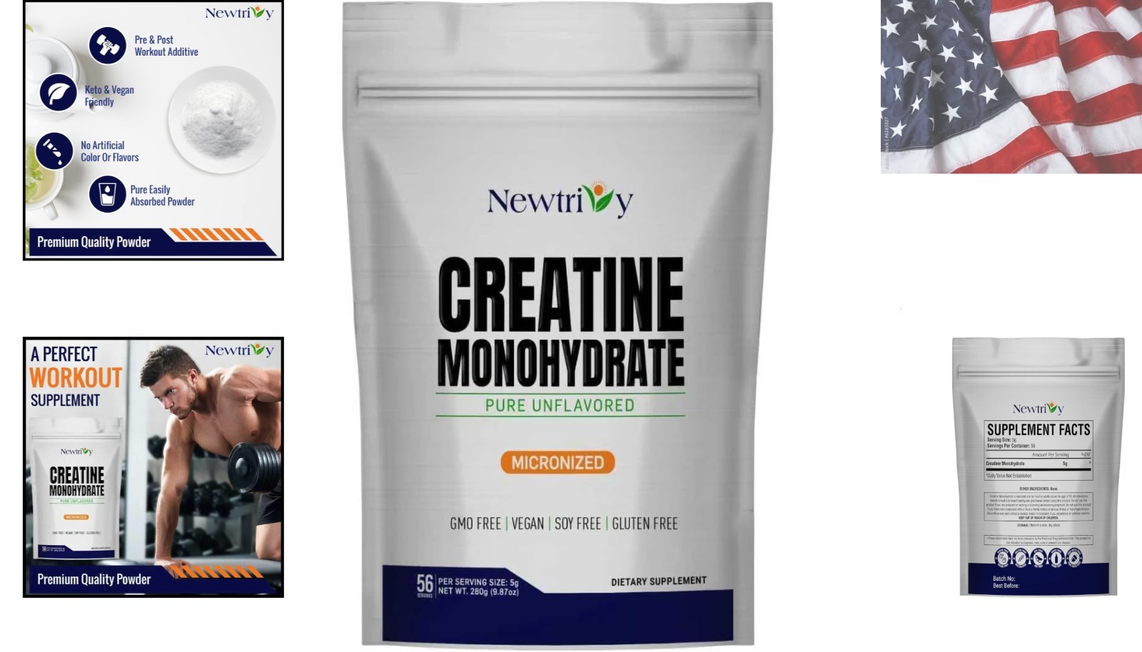 Creatine Monohydrate,Micronized, Pure,Unflavored,280g 9.8oz