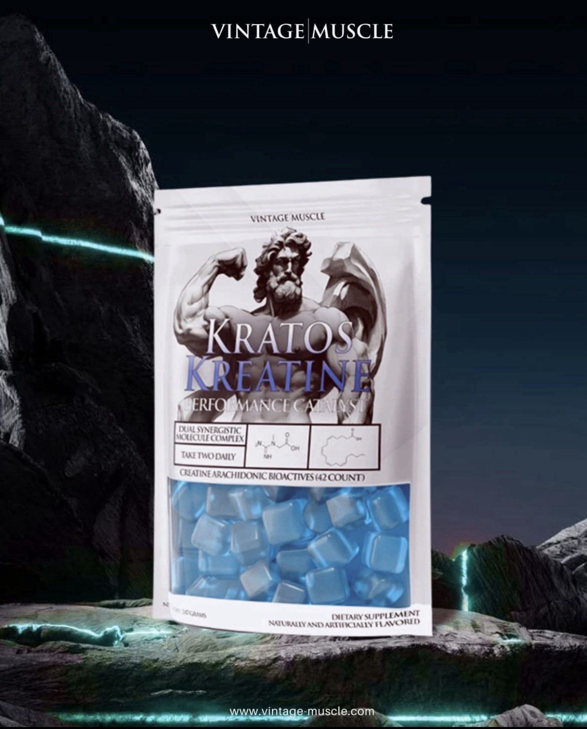 Kratos Micronized Creatine Gummy’s W/Arachidonic Acid By Vintage Muscle💪🏛️