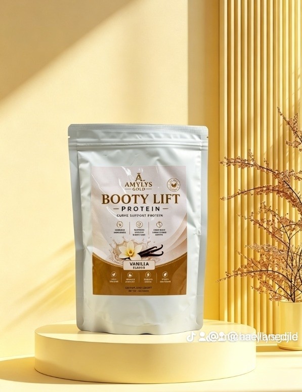 AMYLYS GOLD Booty Lift Protein Powder, Vanilla Flavor, 1 lb (454g)