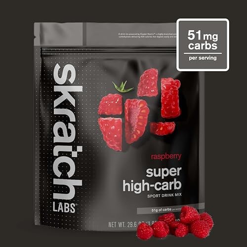 Super High-Carb Drink Mix Packets – 8 Servings (Pack of 1) Raspberry