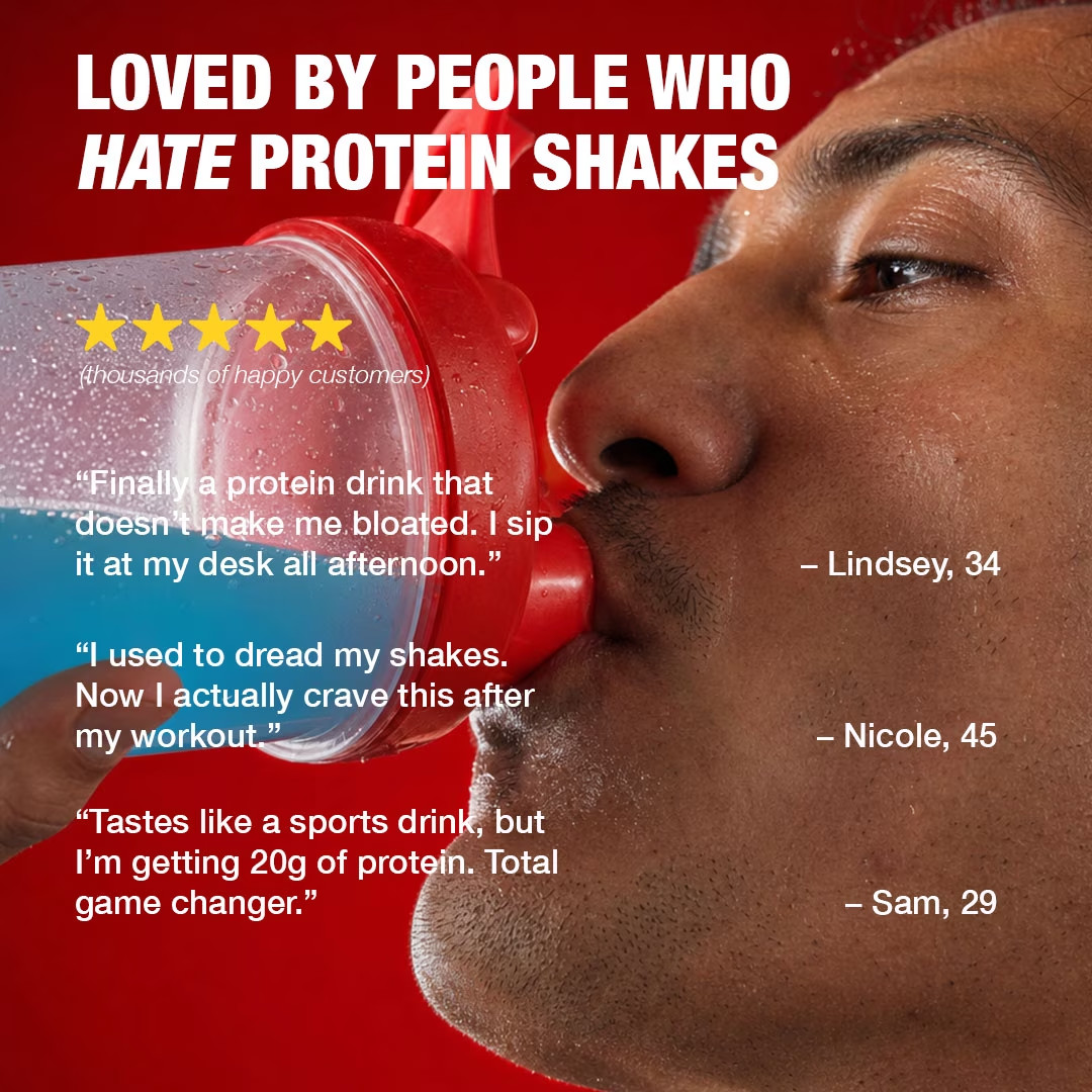 Clear Protein + Electrolytes, 20G Protein, Blue Razz, Zero Sugar, 20 Servings