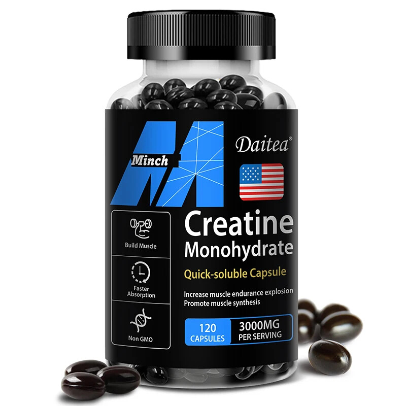 Creatine Monohydrate Softgels – 120 Capsules, 3,000mg per Serving