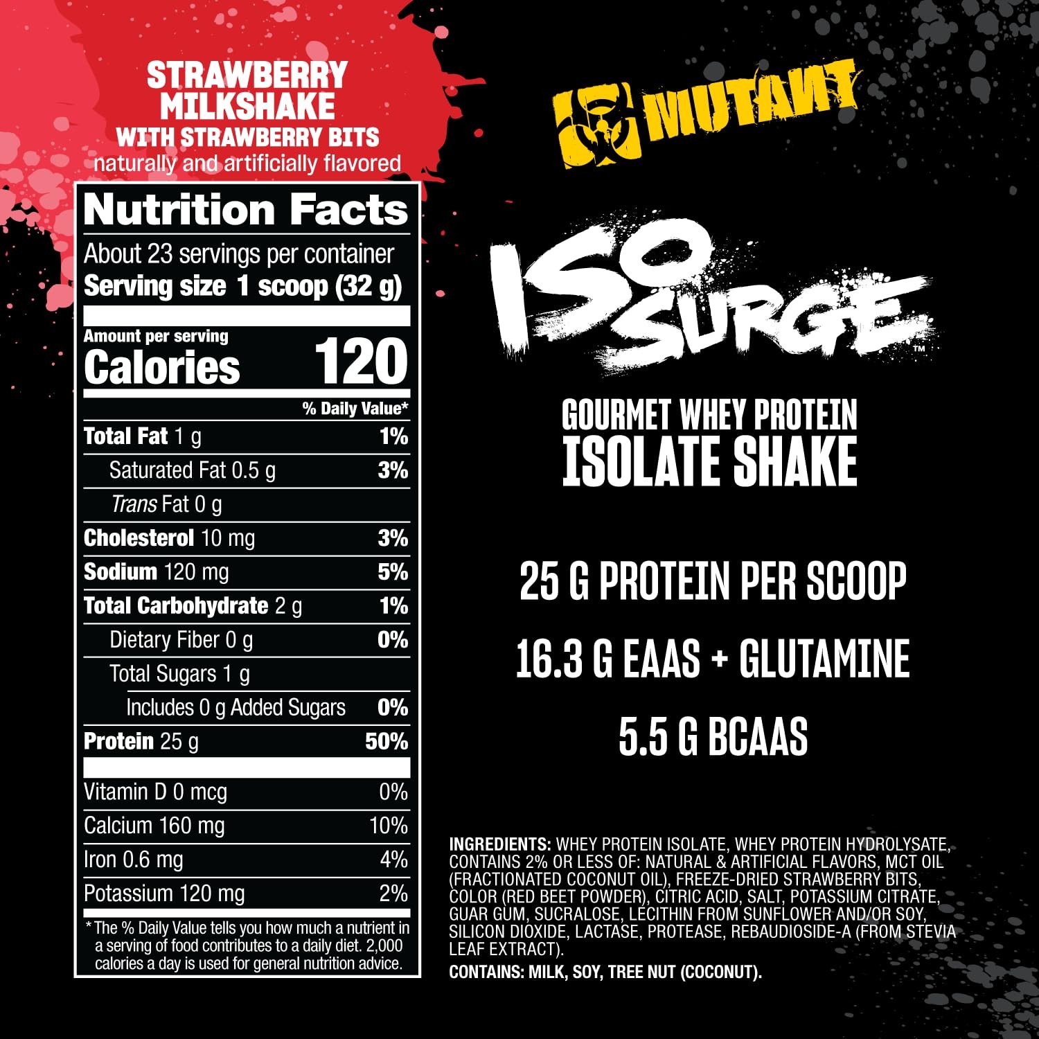 Mutant Whey Protein Powder 1.6Lb 25G Protein Fast Absorption Gourmet Flavors