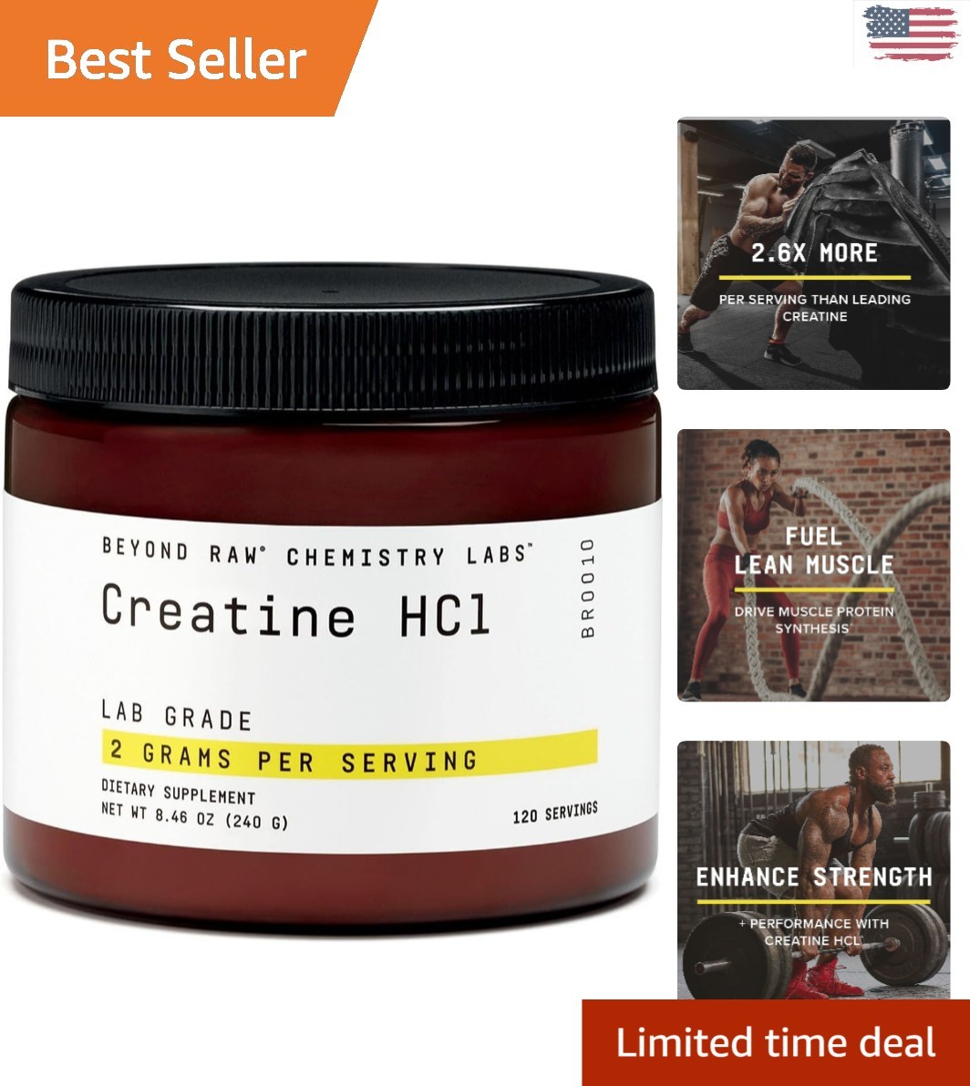 Lab-Grade Creatine HCl Powder for Peak Muscle Growth & Performance, 120 Servings