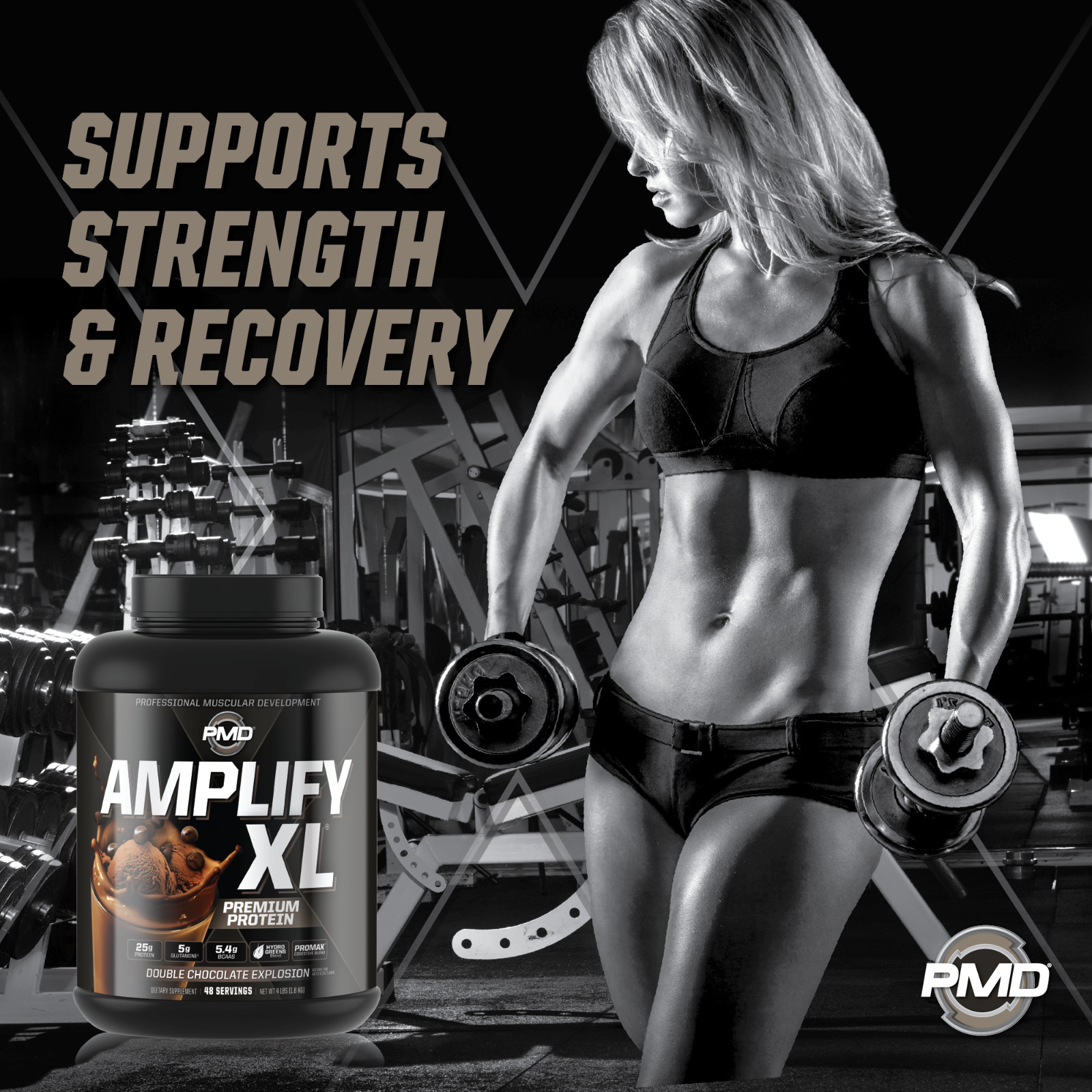 AMPLIFY XL Protein Matrix – Strength & Recovery – Double Chocolate – 48 Servings