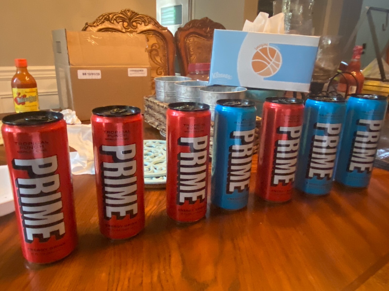 PRIME Hydration Energy Drink Blue Raspberry and Fruit Punch Flavors New 12 fl oz