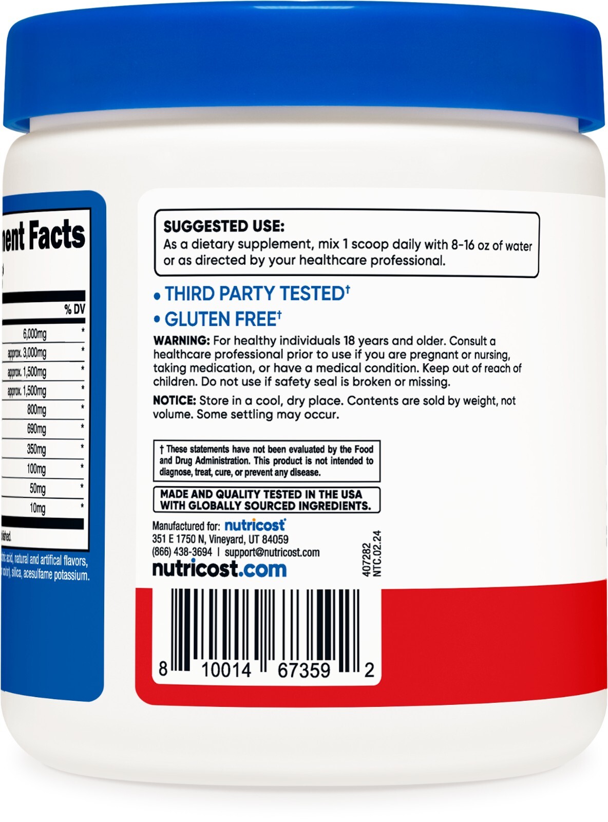 Nutricost EAA Powder 30 Servings (Fruit Punch) – Essential Amino Acids