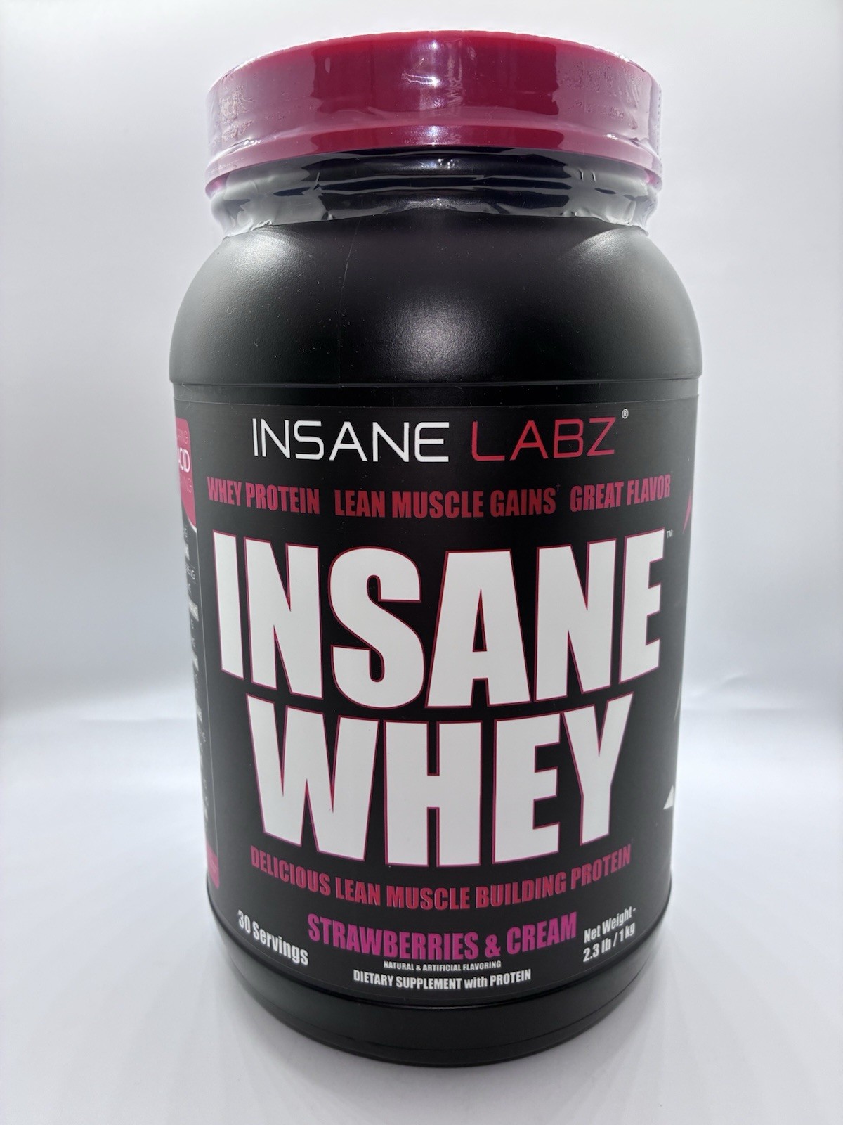 Insane Labz Insane Whey Strawberries & Cream Protein Powder 2.3 lb Muscle Gain