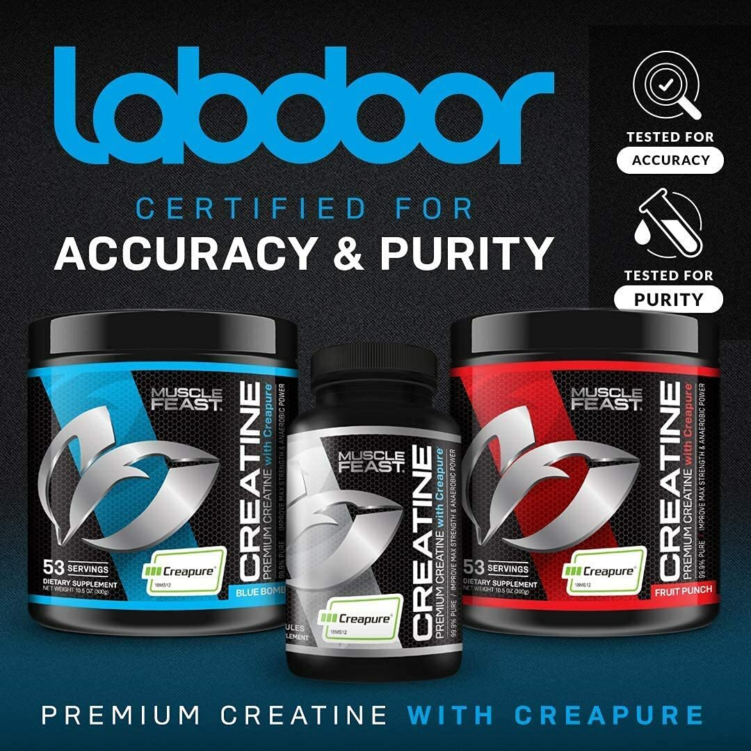 Muscle Feast Creapure Creatine Monohydrate Powder, Keto Gluten-Free, 300G