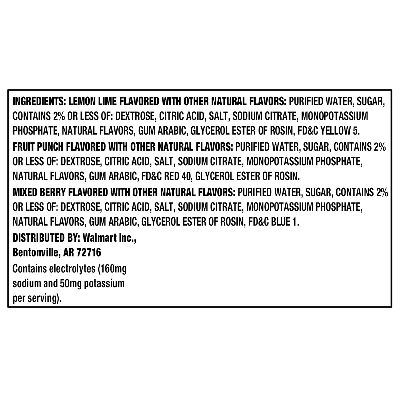 Great Value Sport Hydration Drink, Variety Pack Fruit Punch, 12 fl oz, 18 Pack