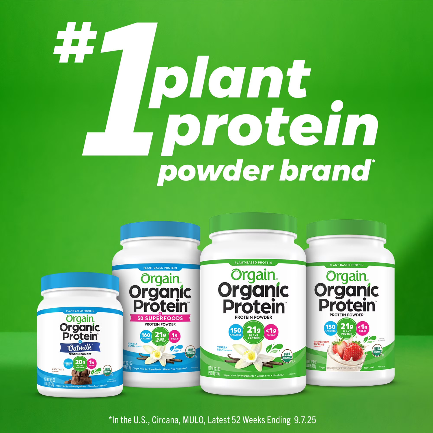 Orgain Organic Vegan 21g Protein Powder Vanilla Bean 2.02lb