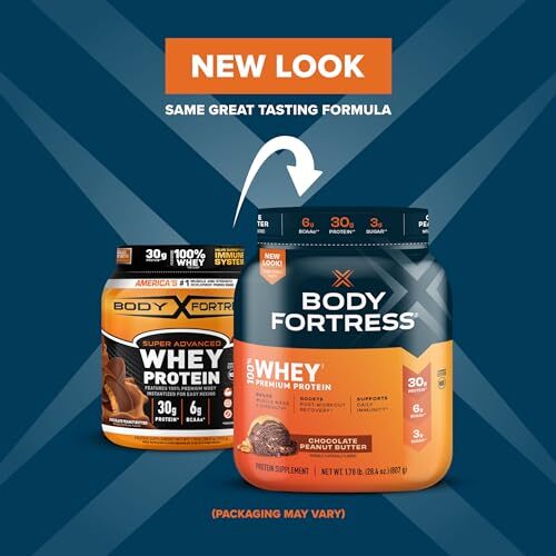 Body Fortress 100% Whey Premium Protein Powder Chocolate Peanut Butter 1.78lb…