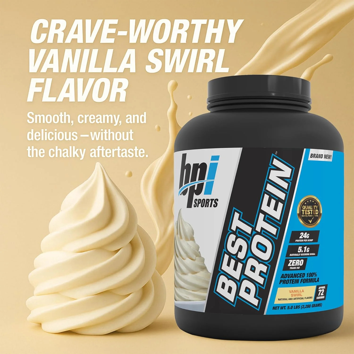 Best Protein Powder, 100% Whey Blend for Muscle Growth & Recovery, Vanilla Swirl