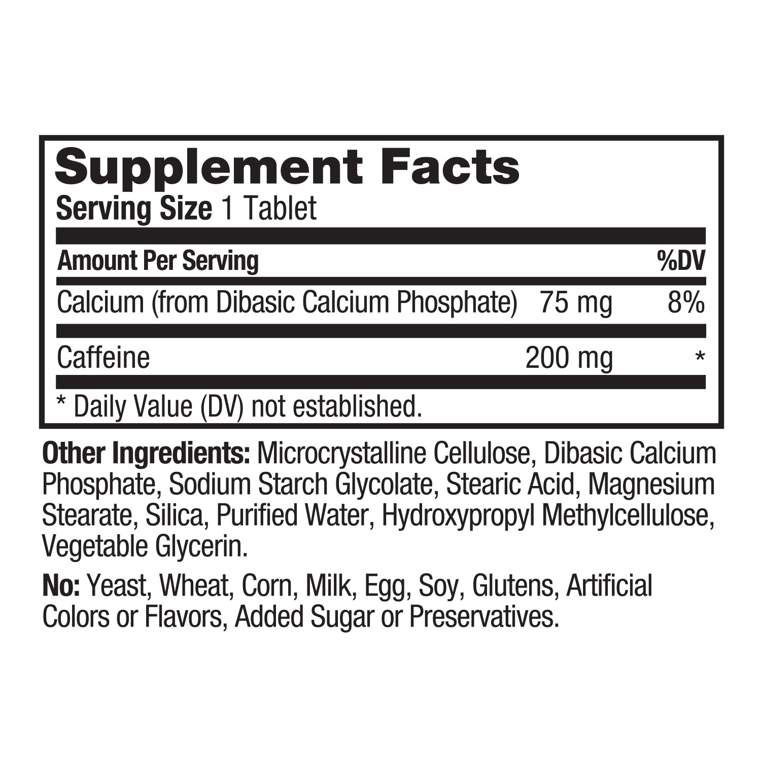 Prolab Caffeine Tablets 200mg 100ct. | Energy Support, Helps Enhance Endurance