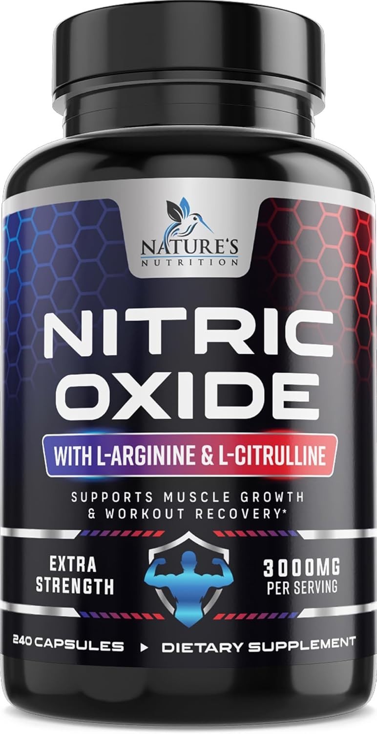 Nitric Oxide Booster Extra Strength 3000mg – L Arginine 3X Strength 240 pills