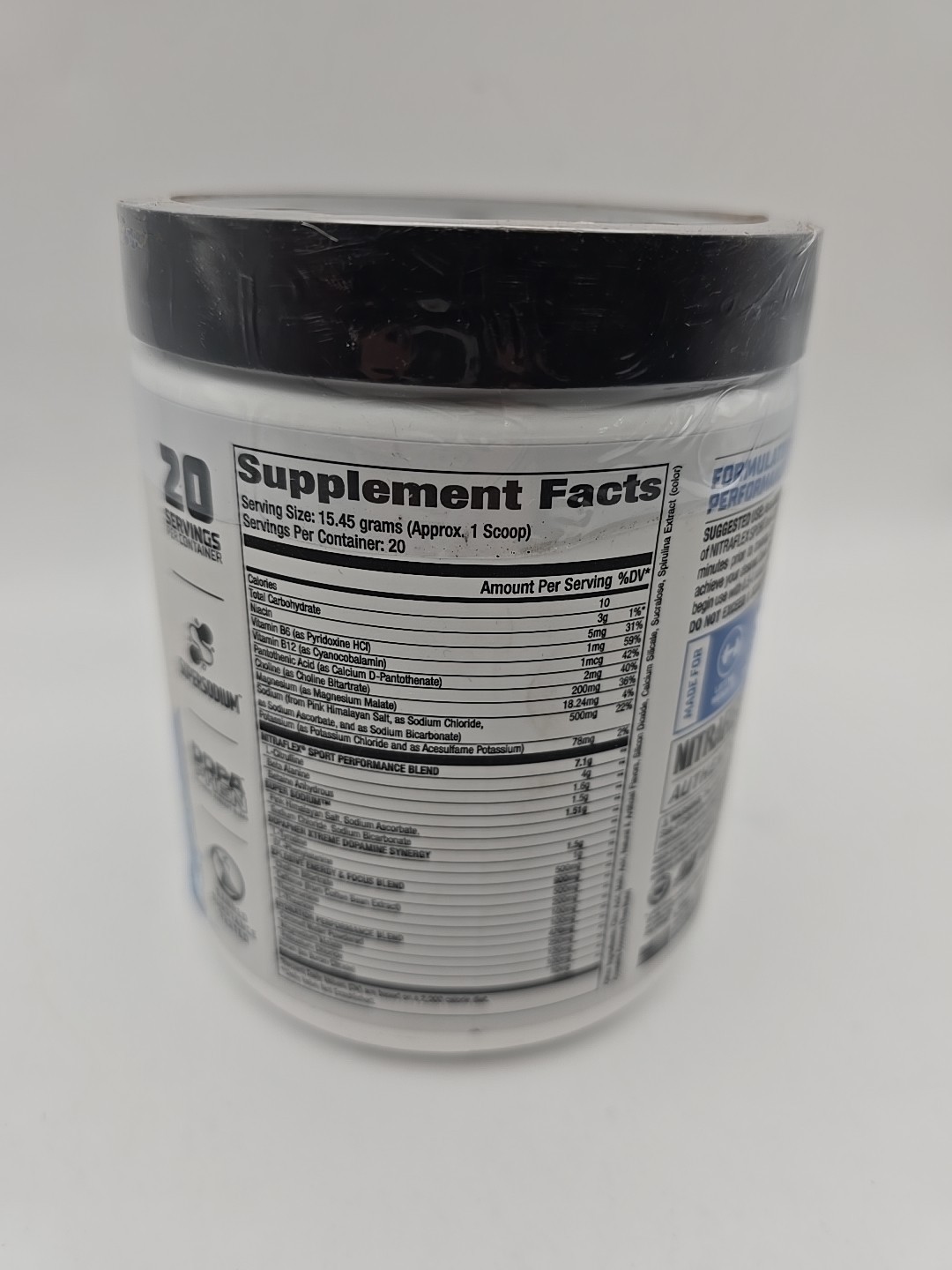 Nitraflex Sport Pre-Workout Powder 20 Servings – Blue Raspberry Exp 07/2027