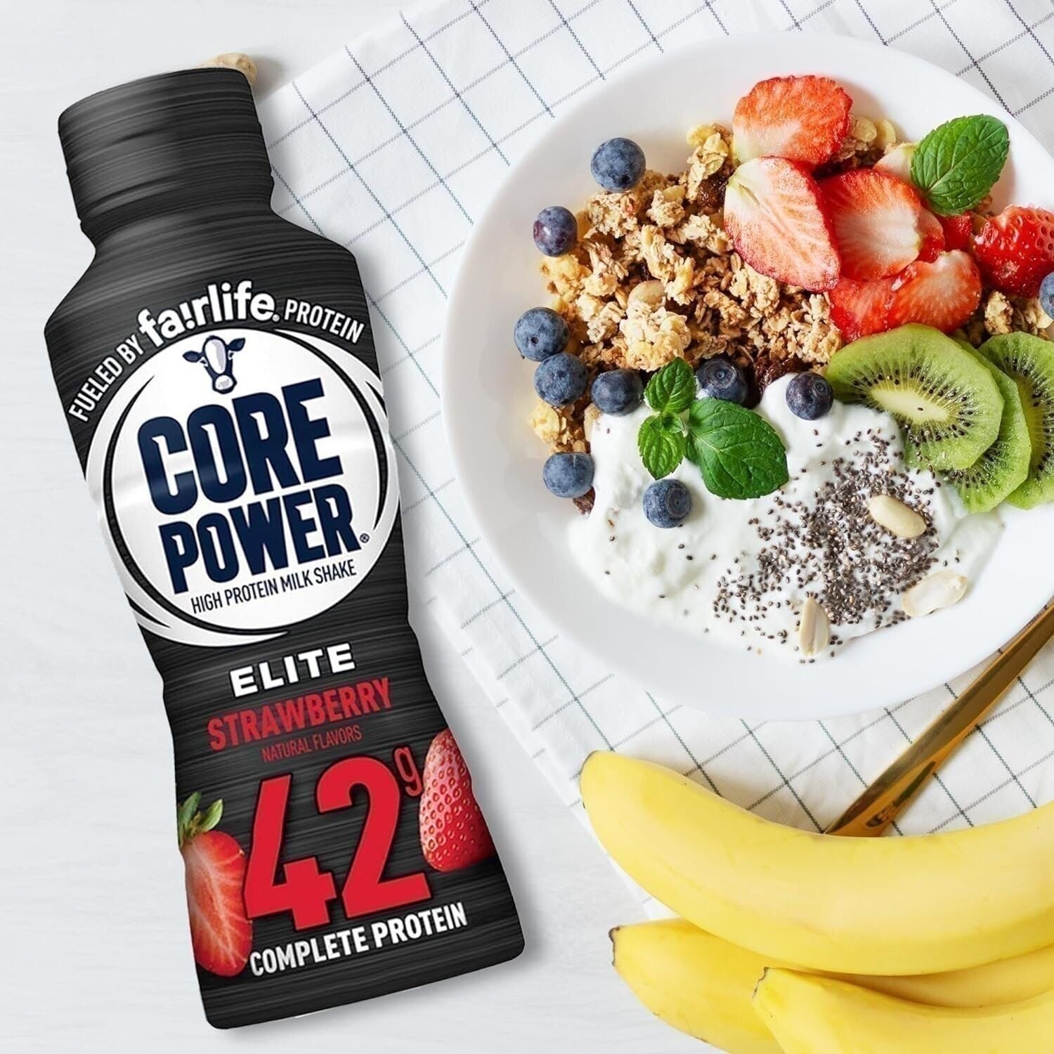 Core Power Elite Protein ShakesStrawberry 42 g, 14 Oz. in The Award Box…