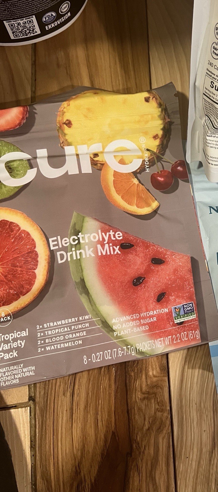 Cure Hydration Electrolyte Drink Mix Powder Tropical Variety 8 Packets 2.2 oz